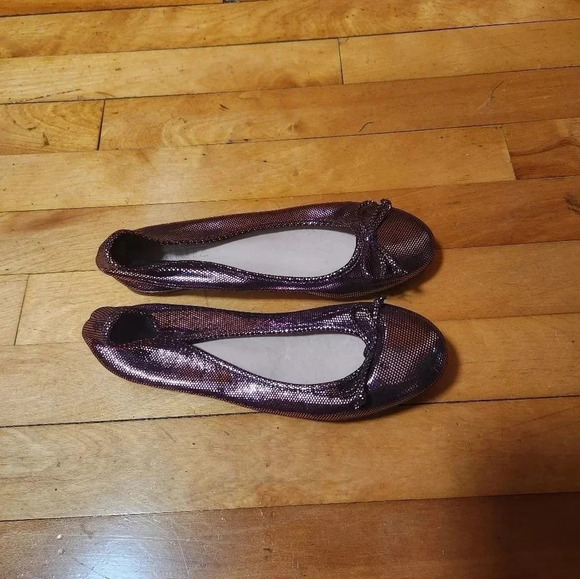 Schutz Damaris Metallic Leather Ballet Flats - Picture 3 of 7